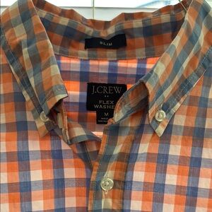 J. Crew Casual Button Down Shirt Blue and Orange Plaid